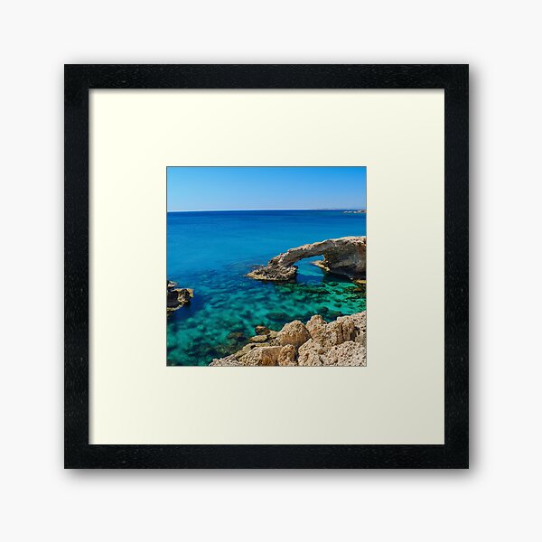 Blue Ocean Beneath The Cliffside Framed Art Print