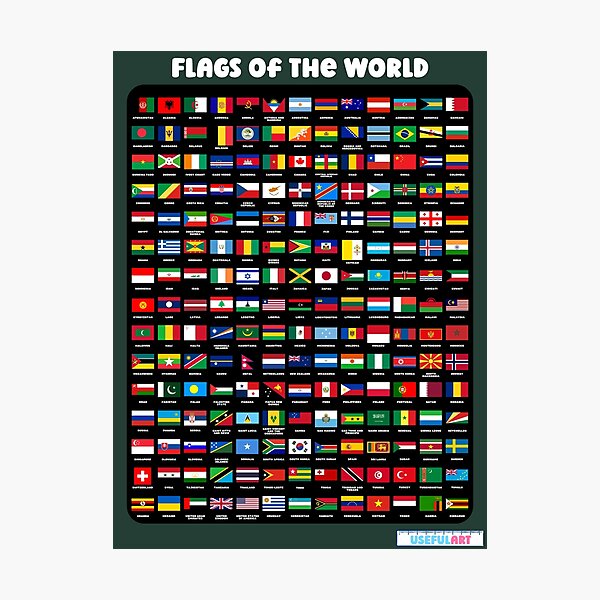 Impression photo for Sale avec l'œuvre « Carte de drapeau de la