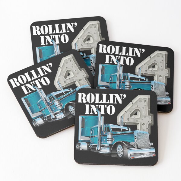 Item preview, 4th Birthday Gift Rollin Into 4 Big Rig Semi-Trailer Truck designed and sold by Axelbergmann.
