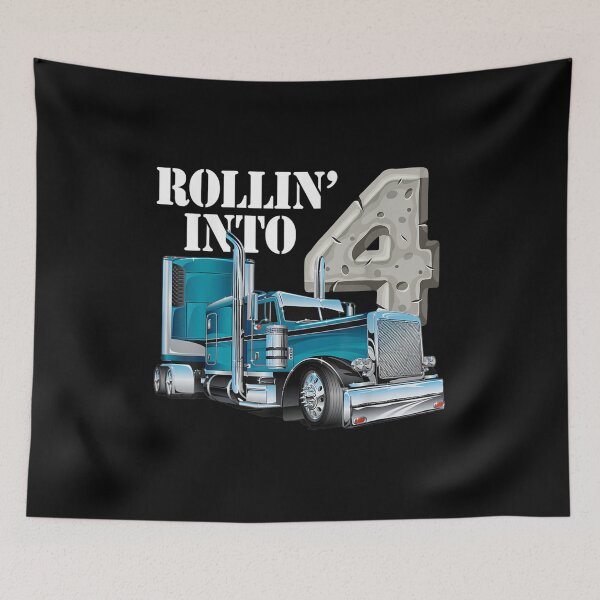Item preview, 4th Birthday Gift Rollin Into 4 Big Rig Semi-Trailer Truck designed and sold by Axelbergmann.