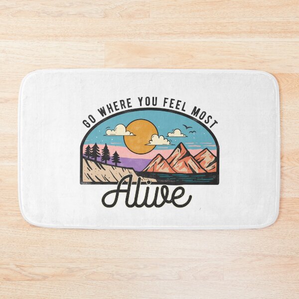 Item preview, Go Where You Feel Most Alive Retro Vintage Mountain Hike designed and sold by Mplatypus.