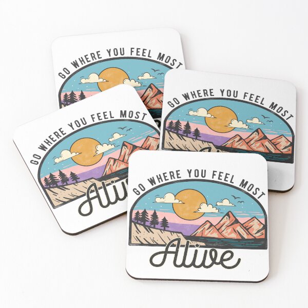 Item preview, Go Where You Feel Most Alive Retro Vintage Mountain Hike designed and sold by Mplatypus.