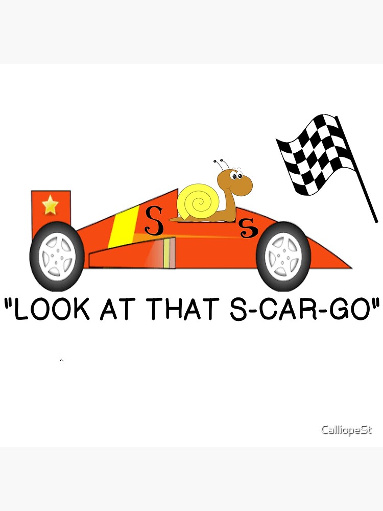 "SNAIL DRIVING RACE CAR LOOK AT THAT S CAR GO" Poster by CalliopeSt