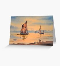 River Thames At Greenwich London Greeting Card