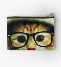 Vintage Cat Wearing Glasses Studio Pouch