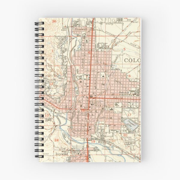Item preview, Vintage Map of Colorado Springs CO (1951) designed and sold by BravuraMedia.