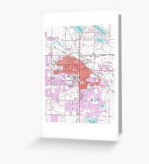 Vintage Map of Fort Collins Colorado (1960) Greeting Card