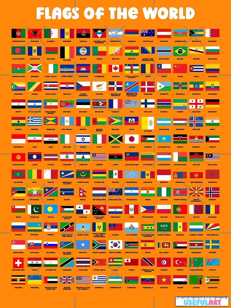 "Flags Of The World With Names " Poster for Sale by