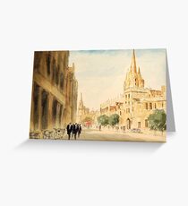 Oxford Students In The High Street Greeting Card