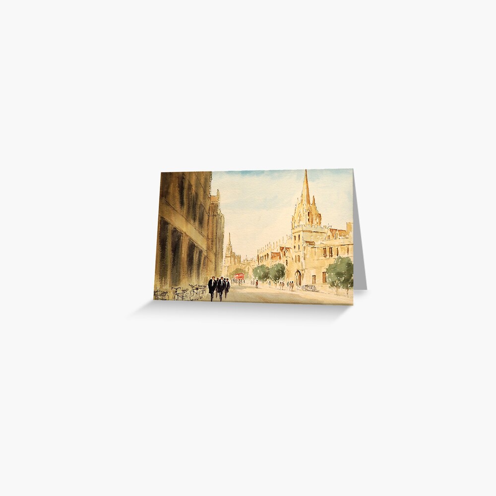 "Oxford Students In The High Street" Greeting Card for Sale by