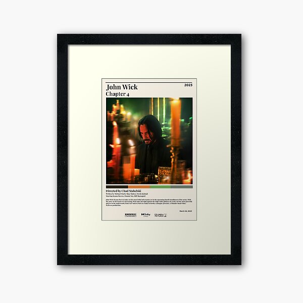 John Wick 4 Movie Poster | Chad Stahelski, Official Minimalist Movie Poster Framed Art Print
