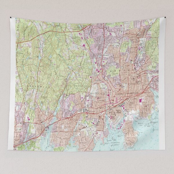 Item preview, Stamford Connecticut Map (1987)  designed and sold by BravuraMedia.