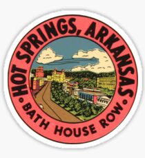 Hot Springs National Park - Bath House Row - Vintage Travel Decal Arkansas, USA Sticker