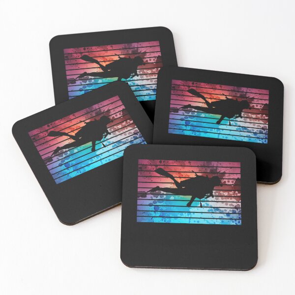 Item preview, Diving Lover Snorkel Scuba Diver Ocean Sunset Watercolor designed and sold by RomanStowell.