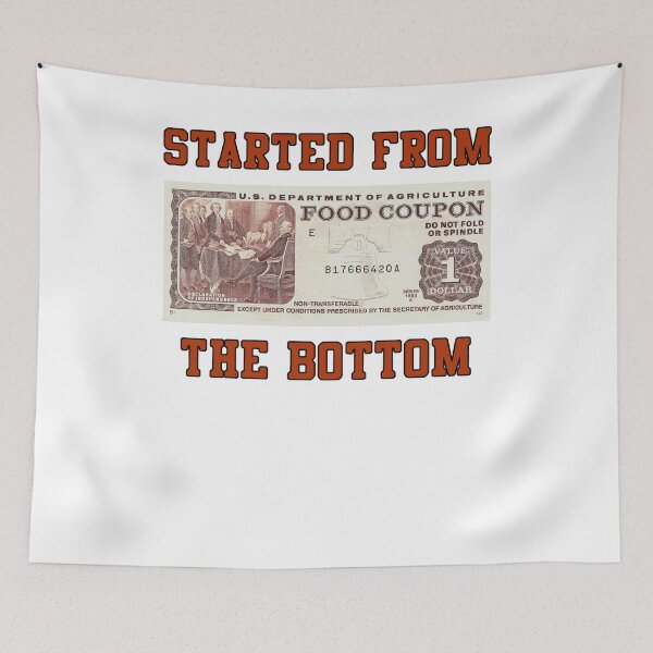 Item preview, MARCINTEE Food Stamp Started from The Bottom Shirt designed and sold by AlanGilenson.
