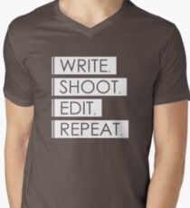 Write, Shoot, Edit, Repeat. Men's V-Neck T-Shirt