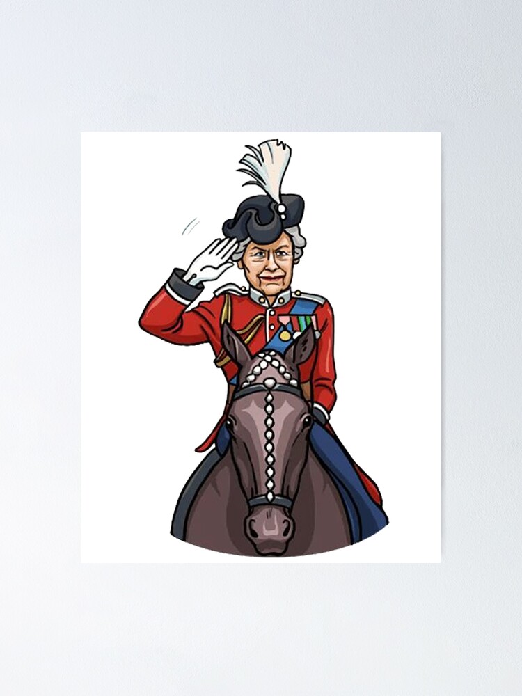 "Queen Elizabeth Riding Horse Window Decal," Poster for Sale by Herry