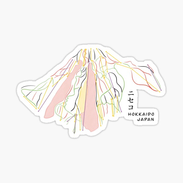 Niseko Japan Piste Map Light Sticker