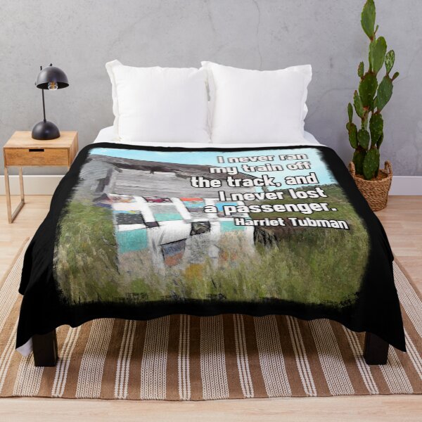Item preview, Watercolor Quilt with "I never ran my train..." Harriet Tubman's Underground Railroad Quote Design designed and sold by jamie Omahen.