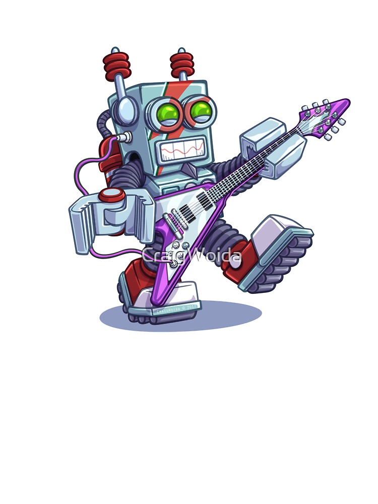 Rock-n-Roll-Bot 9000, Robot" Kids T-Shirt for CraigWoida | Redbubble