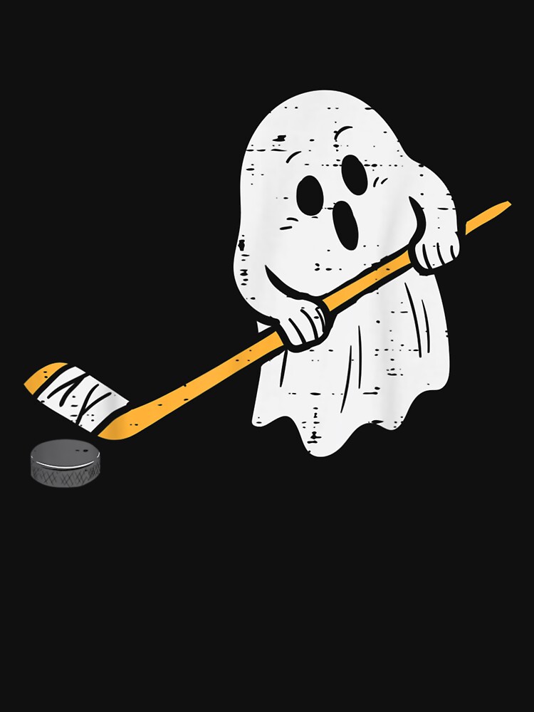 Ghost Playing Ice Hockey Halloween Costume Sports Men Boys Essential T-Shirt