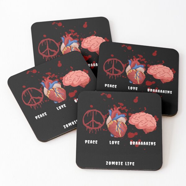 Item preview, Peace Love Braaains - Zombie Life designed and sold by smirey designs.