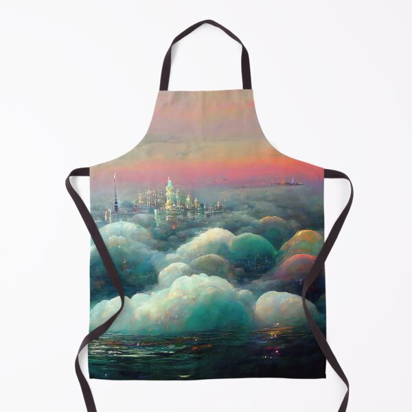 Item preview, City Hidden in Cotton Candy Clouds Abstract AI Generated Art designed and sold by MeAI-Art.