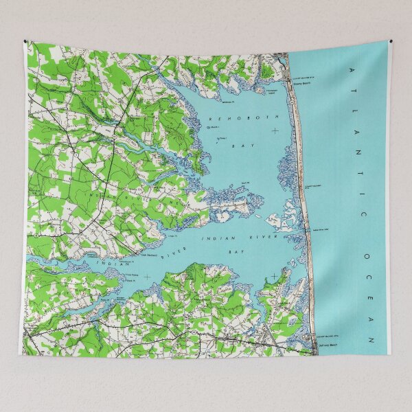 Item preview, Rehoboth Beach & Bethany Beach Delaware Map (1938) designed and sold by BravuraMedia.