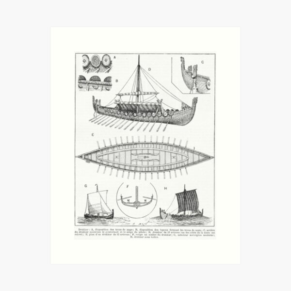 Item preview, Vintage Viking Naval Ship History and Diagram designed and sold by BravuraMedia.