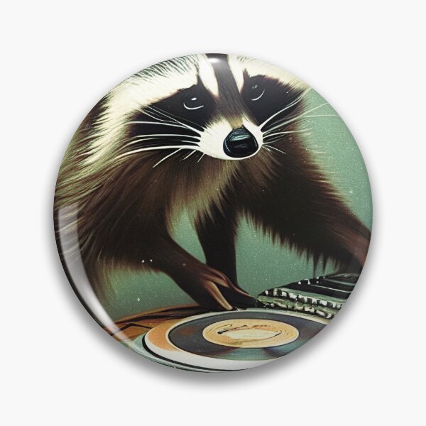 Item preview, Raccoon DJ Retro Vintage Style From AI Generated Artwork designed and sold by RaccoonUprising.