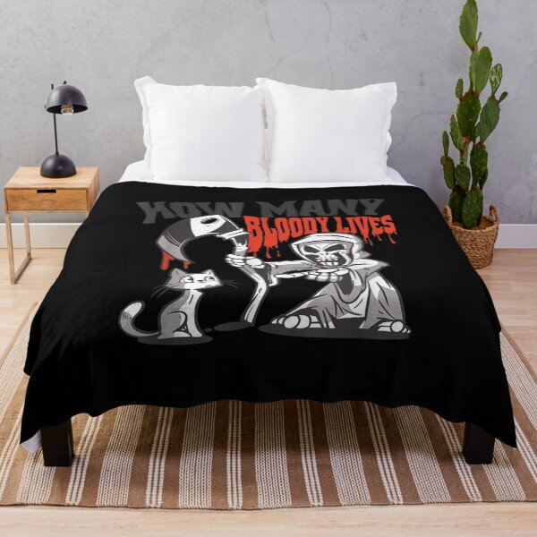 Item preview, Grim Reaper Cat How Many Bloody Lives designed and sold by Jackwidforss.