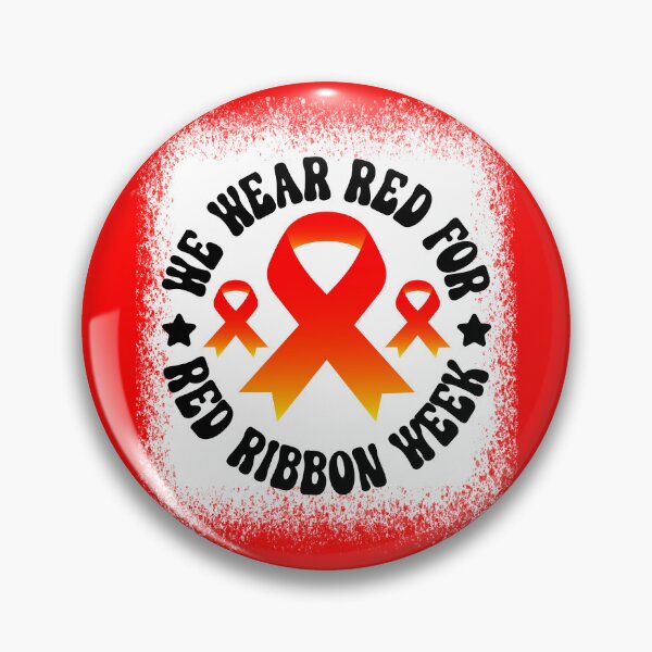 Item preview, We Wear Red For Red Ribbon Week Awareness Bleached T-shirt designed and sold by KGN  CREATIVITY.