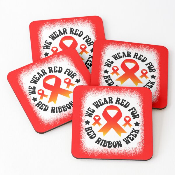 Item preview, We Wear Red For Red Ribbon Week Awareness Bleached T-shirt designed and sold by KGN  CREATIVITY.