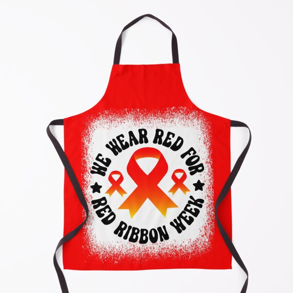 Item preview, We Wear Red For Red Ribbon Week Awareness Bleached T-shirt designed and sold by KGN  CREATIVITY.