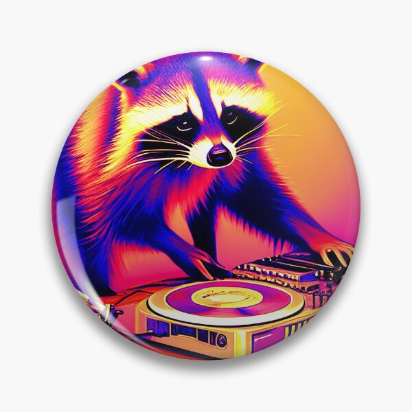 Item preview, Raccoon DJ Colorful Abstract Style Art From AI Generated Artwork designed and sold by RaccoonUprising.
