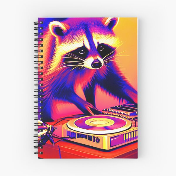 Item preview, Raccoon DJ Colorful Abstract Style Art From AI Generated Artwork designed and sold by RaccoonUprising.