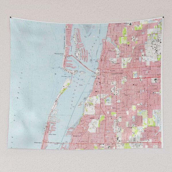 Item preview, Vintage Map of Clearwater Florida (1974) designed and sold by BravuraMedia.
