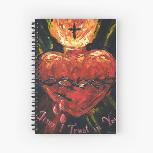 Jesus I Trust in You - Sacred Heart - Catholic Art Spiral Notebook