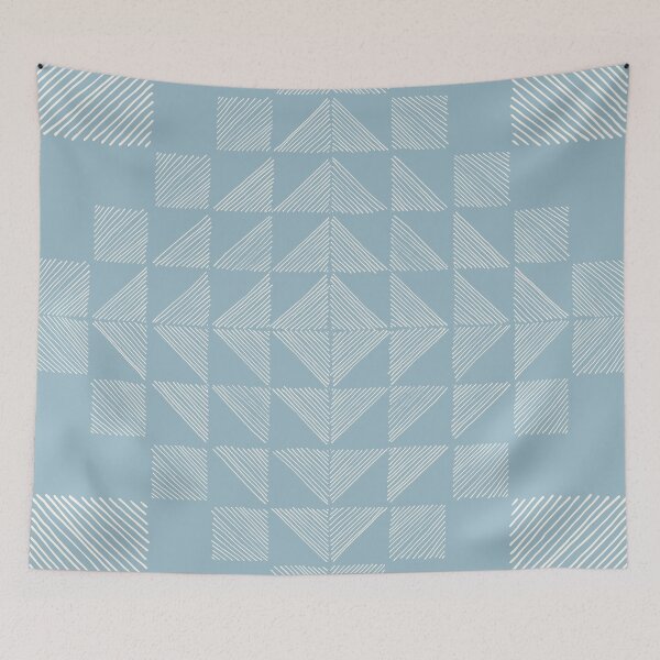 Item preview, Sketchy lines patchwork in washed denim designed and sold by FrancesPoff.