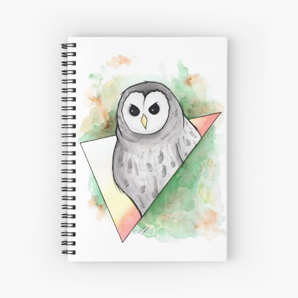 Watercolour Barred Owl Illustration Spiral Notebook