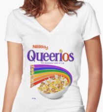 Queerios Women's Fitted V-Neck T-Shirt