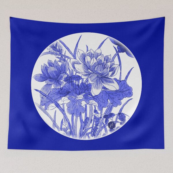 Item preview, Antique Blue Water Lilies designed and sold by MidnightStudio.
