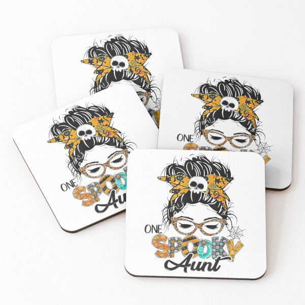 Item preview, One Spooky Aunt Messy Bun Funny Halloween Women Girls designed and sold by Jackwidforss.