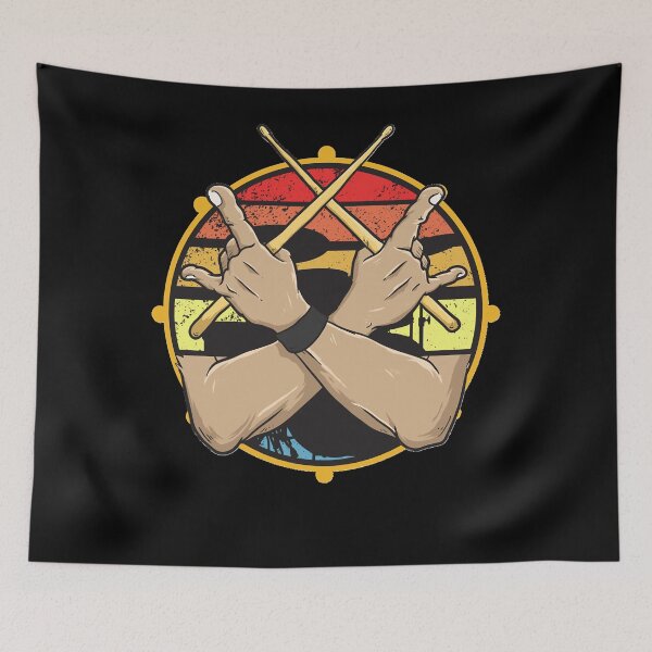 Item preview, Vintage Drummer Drum Sticks Rock & Roll Hand Horns Gift     designed and sold by AnthonyFlet.