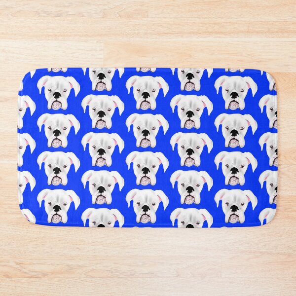 Item preview, WHITE BOXER DOG PUPPY BLUE designed and sold by GIVENGRACE.ART.