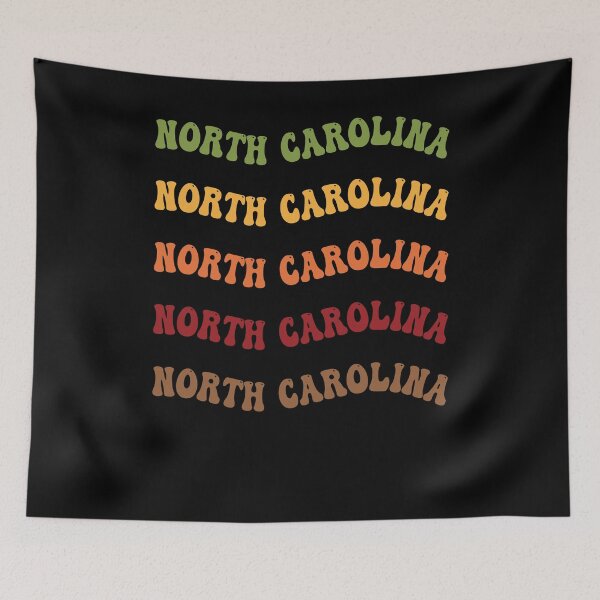 Item preview, North Carolina Retro Vintage Groovy Wavy Text Classic designed and sold by CoolCreative.
