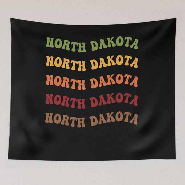 Item preview, North Dakota Retro Vintage Groovy Wavy Text Classic designed and sold by CoolCreative.