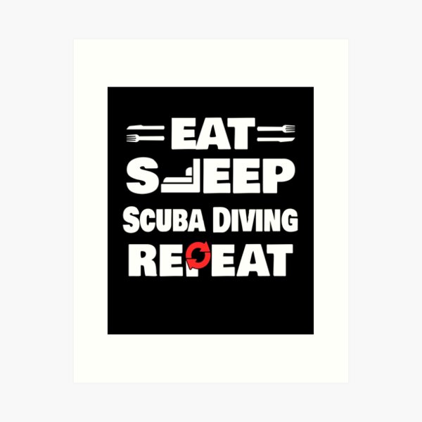 Item preview, Eat Sleep Scuba Diving Repeat Funny Scuba Diver designed and sold by RomanStowell.