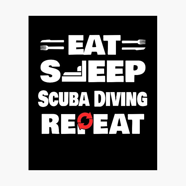 Item preview, Eat Sleep Scuba Diving Repeat Funny Scuba Diver designed and sold by RomanStowell.