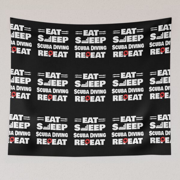 Item preview, Eat Sleep Scuba Diving Repeat Funny Scuba Diver designed and sold by RomanStowell.
